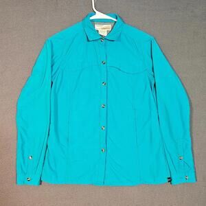 ExOfficio Insect Shield XS Long Sleeve Button Up Top Blue Repellent Apparel